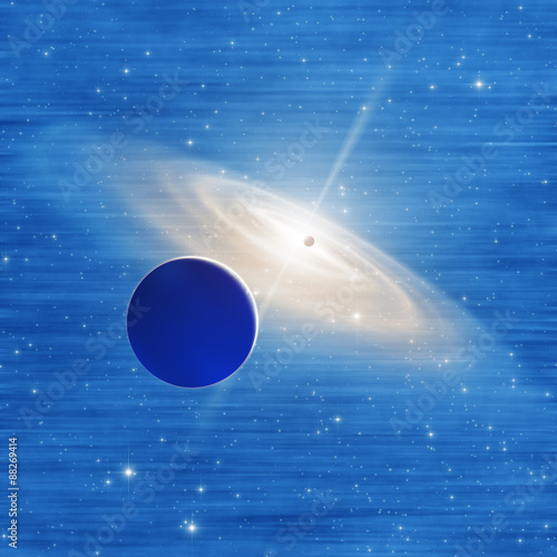 Fototapeta Naklejka Na Ścianę i Meble -  Milky way with planets.