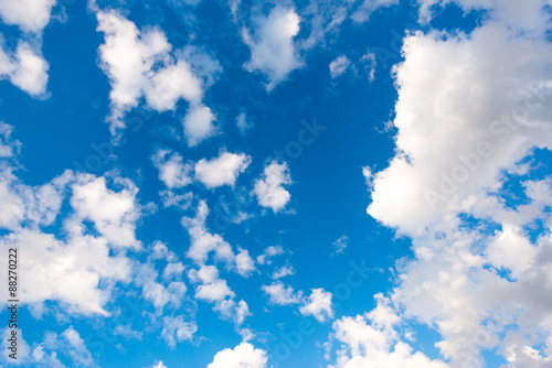 Cumulus clouds in the sky