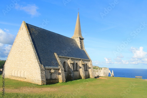 Chapelle sur les falaises d Etretat  France