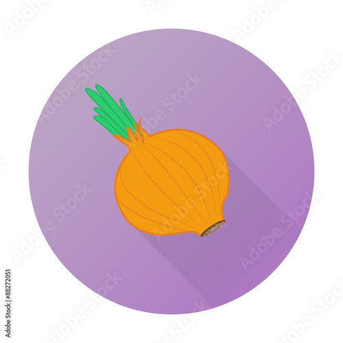 Vector vegetable flat icon of onion