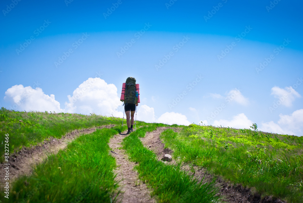 Hiking in the mountains