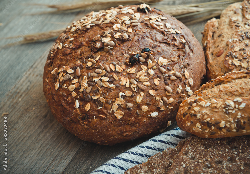 bread on a wooden background