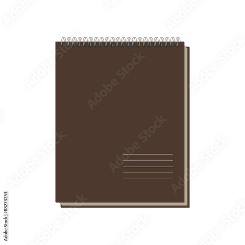 Brown Notepad Template isolated on white Background