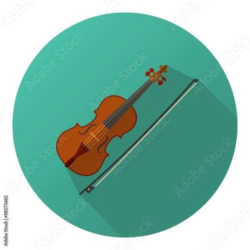 Vector illustration of flat violin