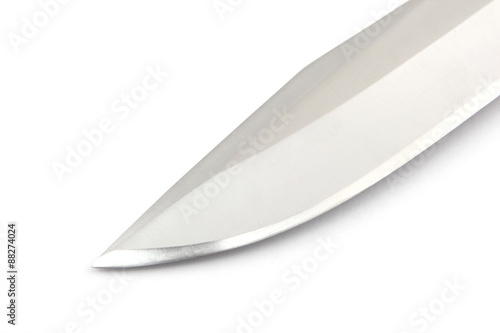 Fototapete the blade of a knife on a white background