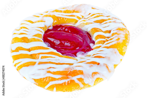 Delicious danish pastry isolated on white background