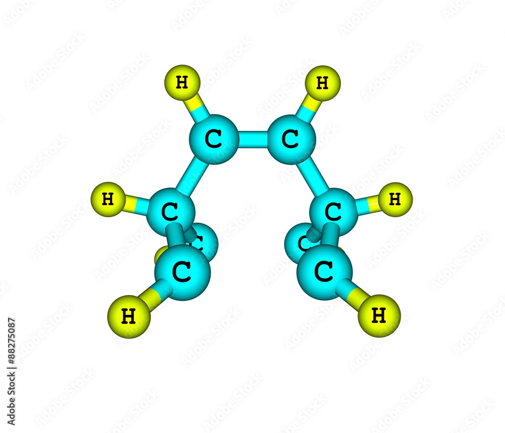 Barrelene molecular structure isolated on white Barrelene molecular structure isolated on white