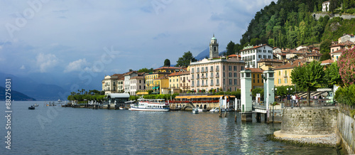 beautiful Lago di Como - panorama of Bellagio,Italy photo