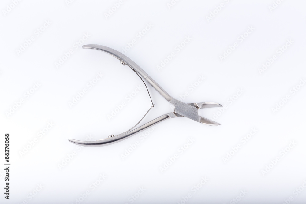 Nail scissors for manicure tool on white background Nail scissors for manicure tool on white background