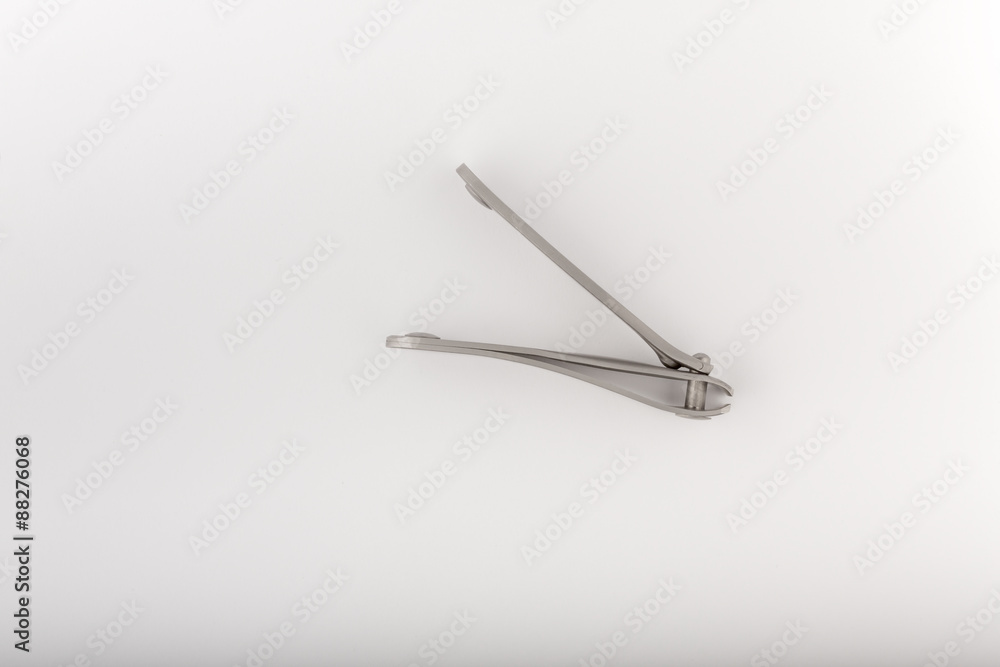 Nail scissors for manicure tool on white background