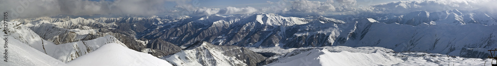 Fototapeta premium Georgia mountain ridge panorama