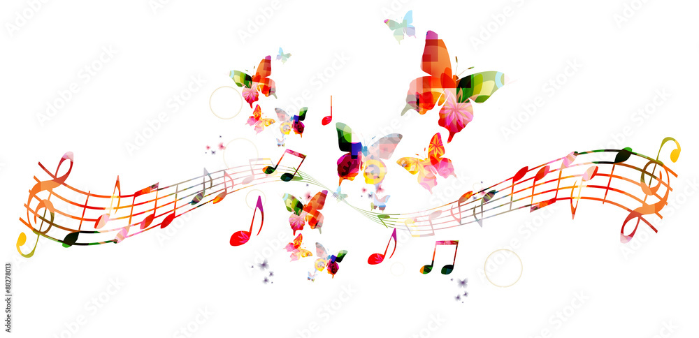 Fototapeta premium Colorful background with music notes