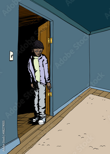 Young Teen Standing in Doorway