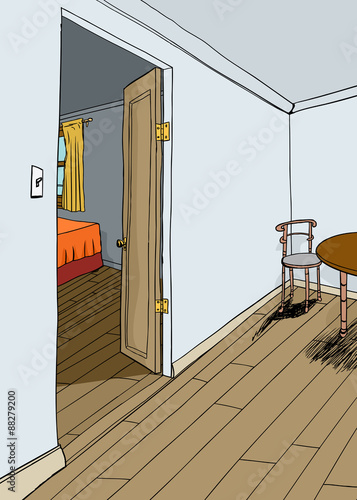 Open Bedroom Door and Dining Area