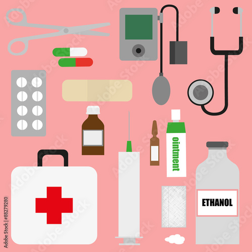 set of medical supplies