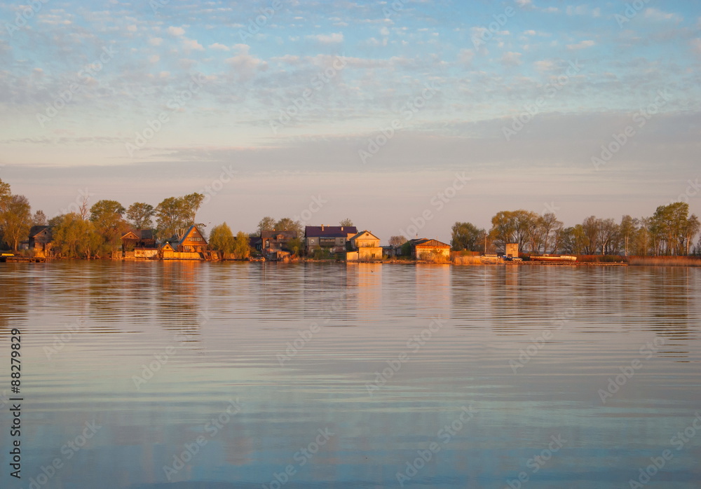 Sunrise over Lake Seliger in the small town of Ostashkov Sunrise over Lake Seliger in the small town of Ostashkov