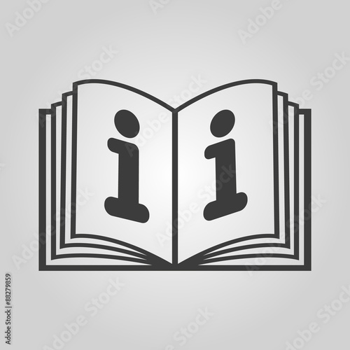 The open book icon. Manual and tutorial, instruction, encyclopedia symbol. Flat