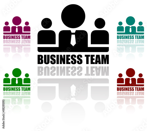 business team icons set