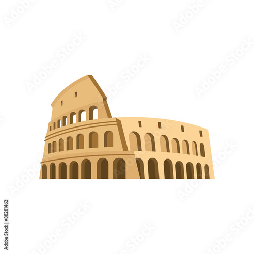 Colosseum in Rome on a white background. Italy Landmark architec