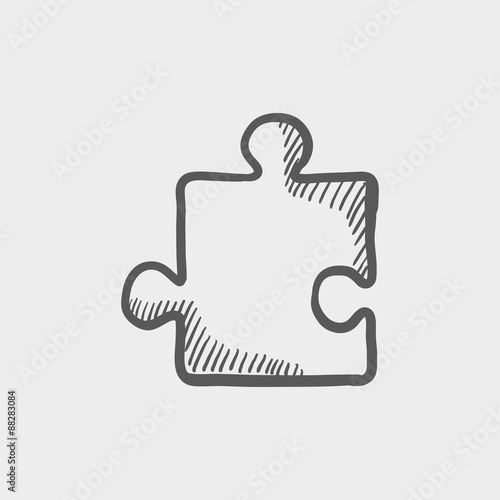 Jigsaw puzzle sketch icon