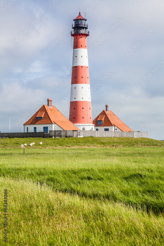 Traditional lighthouse at North Sea
