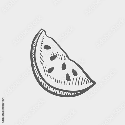 Watermelon sketch icon
