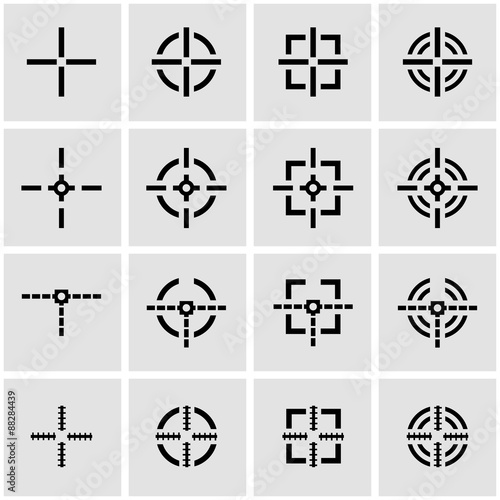 Vector black crosshair icon set