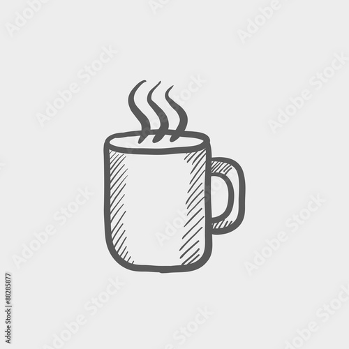 Mug of hot choco sketch icon