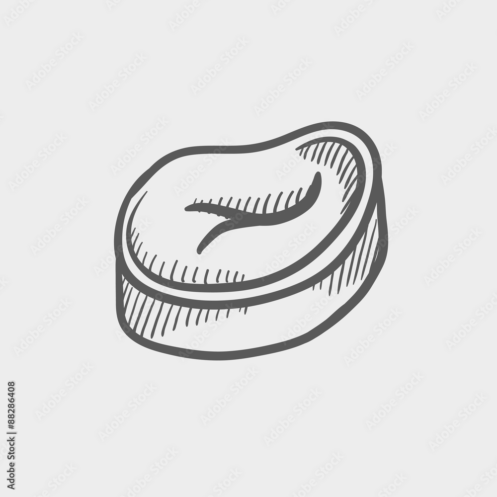 Slice pork meat sketch icon Slice pork meat sketch icon