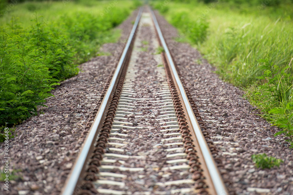 detail shot of a railroad track