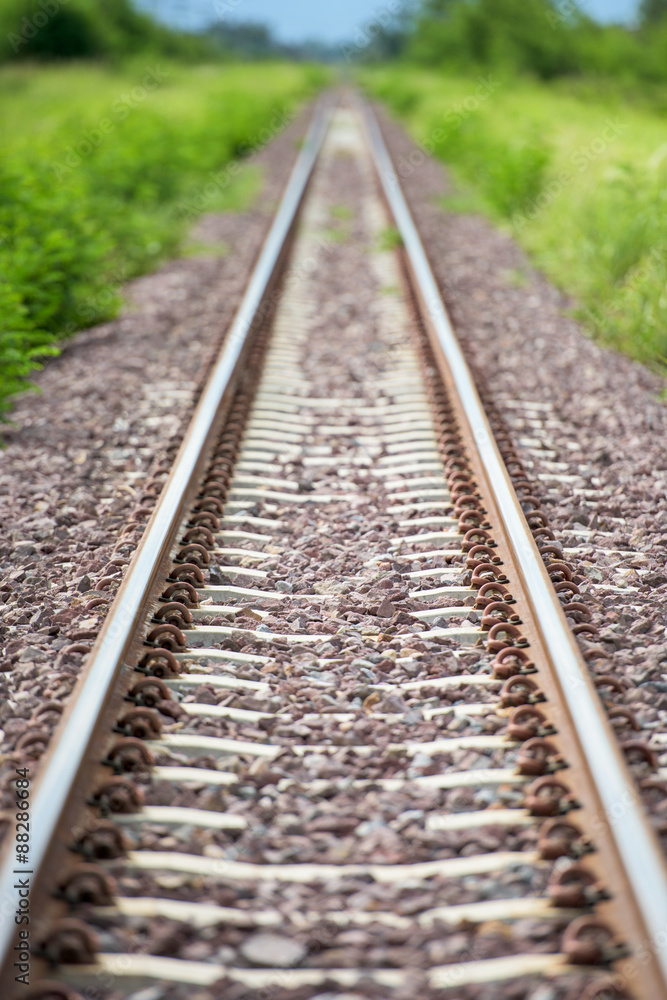 detail shot of a railroad track