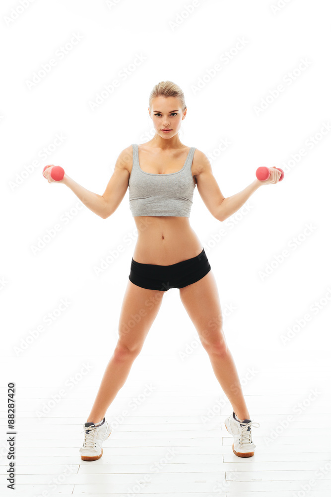 Fitness healthy women exercise in studio isolated Fitness healthy women exercise in studio isolated