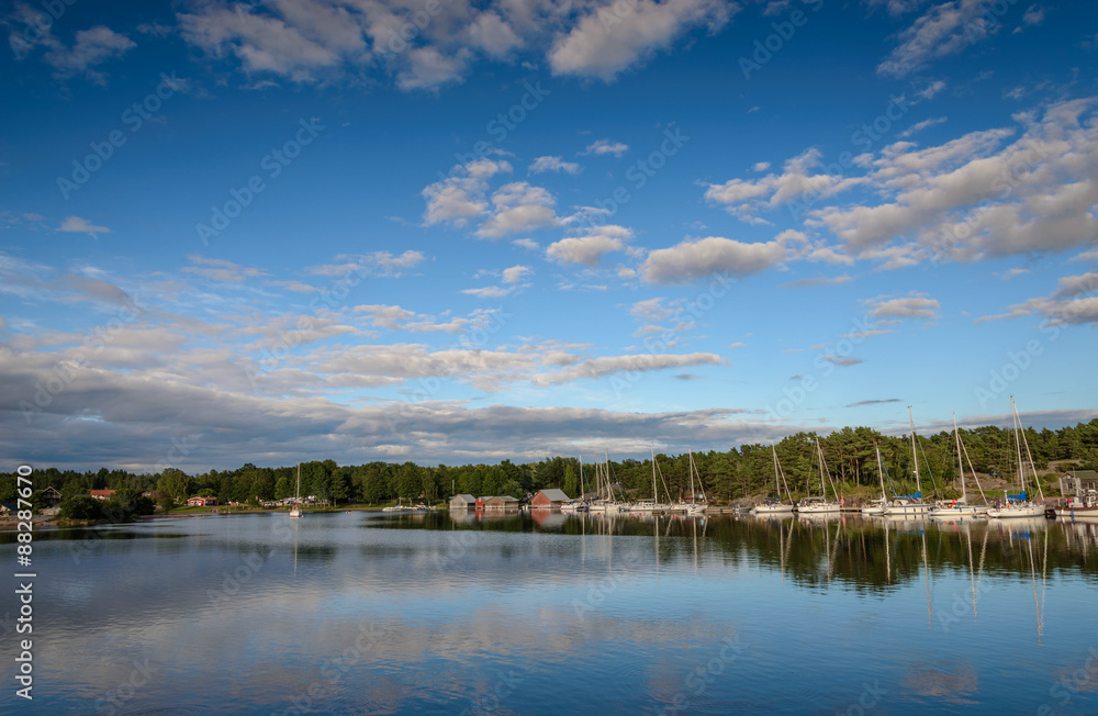 ship in the bay in the Baltic Sea