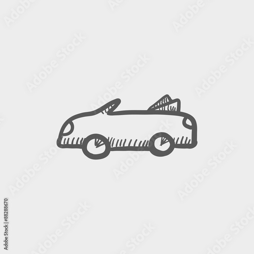 Convertible car sketh icon