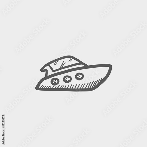 Speedboat sketch icon