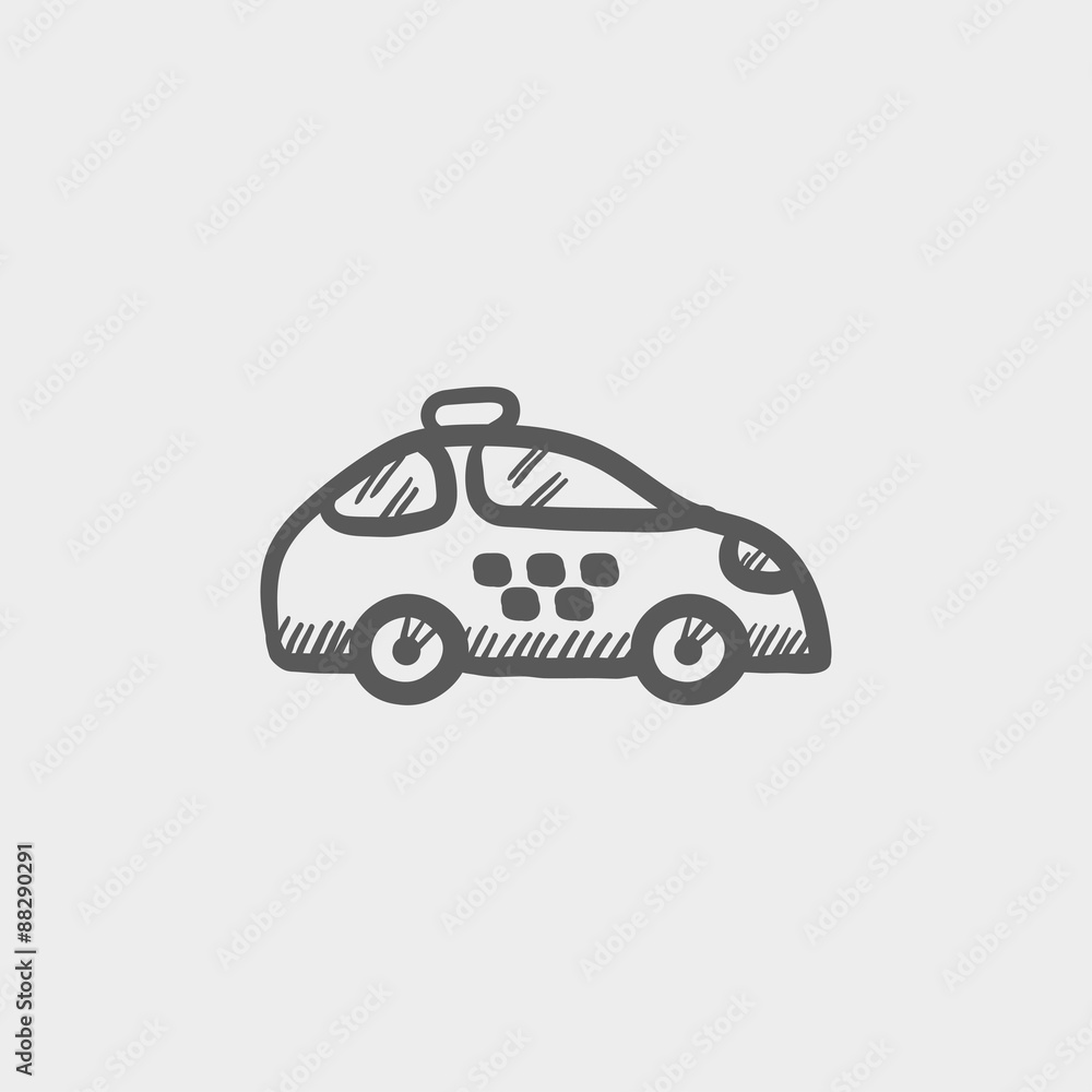 Police car sketch icon