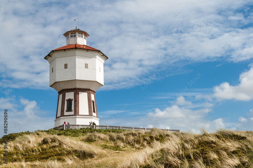 Water tower in the dunes of the East Frisian island Langeoog, Lower Saxony, Germany