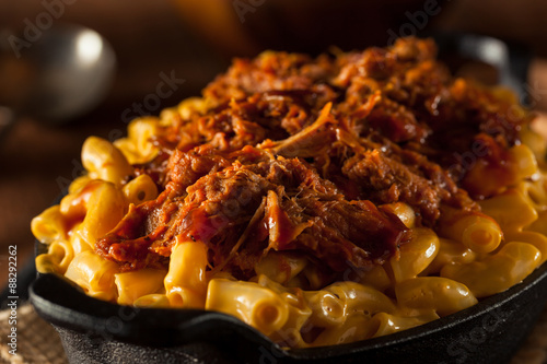 Homemade BBQ Pulled Pork Mac and Cheese