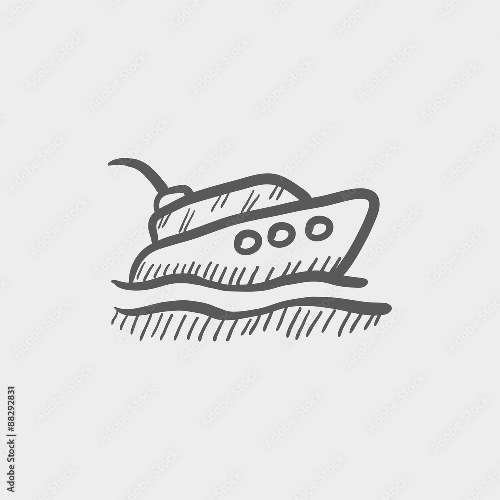 Fototapeta premium Yacht sketch icon