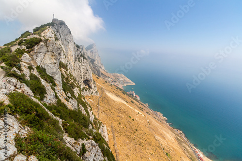View of the sea/ocean and city of Gibraltar from the top of the rock   © daliu