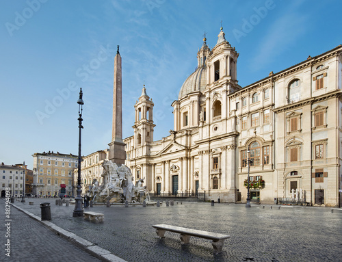 Rome - Piazza Navona and Santa Agnese in Agone church 
