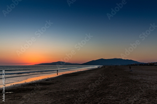 Sunset over the ocean  Tarifa  Spain  