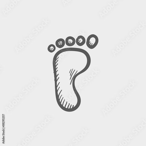 Foot sketch icon