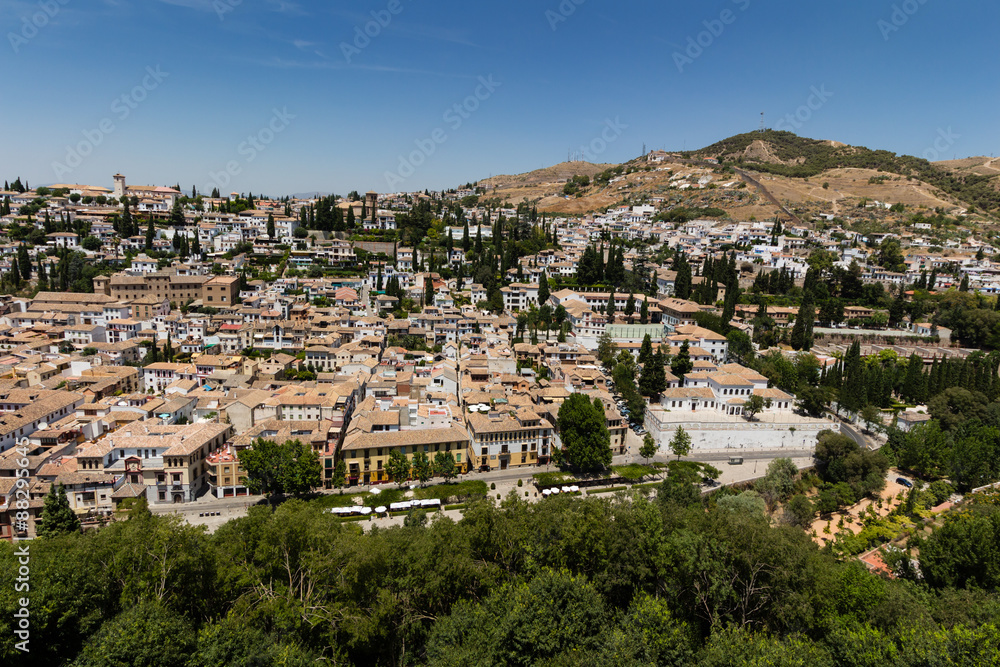 View of the historical city of Granada, Spain
