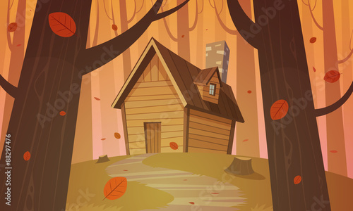 Cabin in woods - Autumn