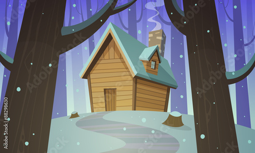 Cabin in woods - Winter