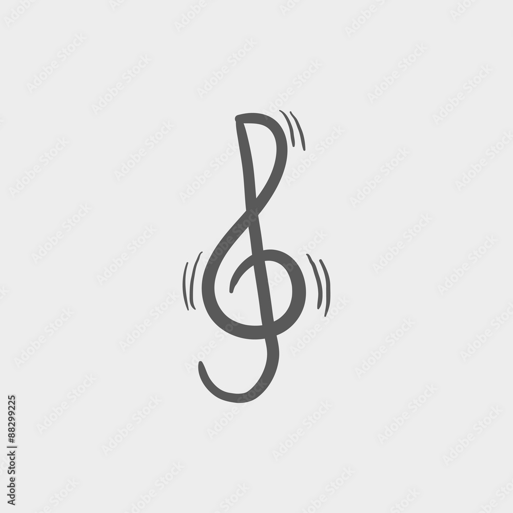 Fototapeta premium G-clef sketch icon