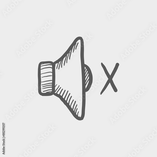 Mute speaker sketch icon