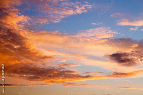 red cloudscape by sunset