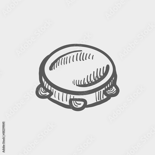 Tambourine sketch icon